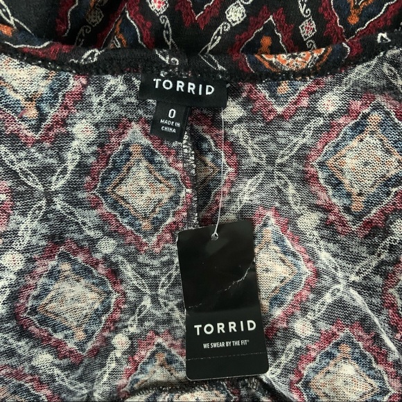 Torrid Open Front Lightweight Diamond Print Soft Cardigan Sweater Top NWT - Picture 8 of 12